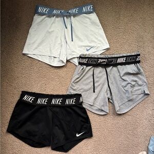 Nike Dri-Fit Athletic Shorts - Black, Gray, and White